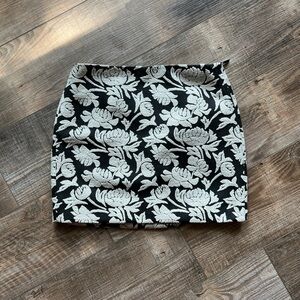 RACHEL Rachel Roy Black and White Floral Pencil Skirt